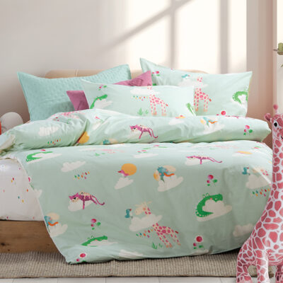 ΠΑΙΔΙΚΑ ΣΕΤ ΣΕΝΤΟΝΙΑ ΜΟΝΑ SKY IS A ZOO 170X260 NEF-NEF HOMEWARE MINT