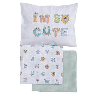 ΒΡΕΦΙΚΑ ΣΕΤ ΣΕΝΤΟΝΙΑ ΚΟΥΝΙΑΣ ALPHABET MONSTER  NEF-NEF HOMEWARE PISTACHIO
