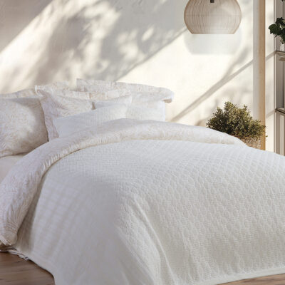 ΚΟΥΒΕΡΤΑ ΥΠΕΡΔΙΠΛΗ VENTORA 230X250 NEF-NEF HOMEWARE ECRU