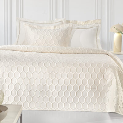GUY LAROCHE ΣΕΤ ΚΟΥΒΕΡΛΙ ΥΠΕΡΔΙΠΛΟ 240×250 HIVE ECRU