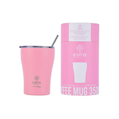 ESTIA HOME ART ΘΕΡΜΟΣ COFFEE MUG SAVE THE AEGEAN 350ml BLOSSOM ROSE