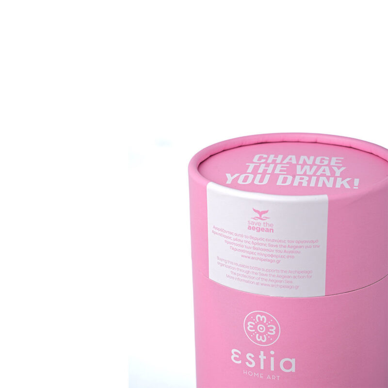 ESTIA HOME ART ΘΕΡΜΟΣ COFFEE MUG SAVE THE AEGEAN 350ml BLOSSOM ROSE - Image 4