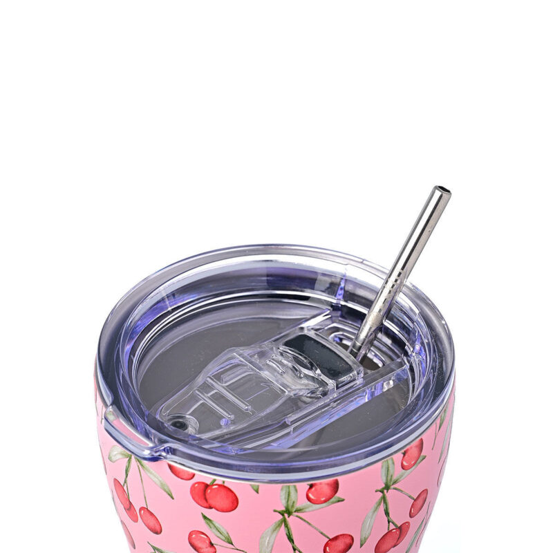ESTIA HOME ART ΘΕΡΜΟΣ COFFEE MUG SAVE THE AEGEAN 350ml CHERRY ROSE - Image 2