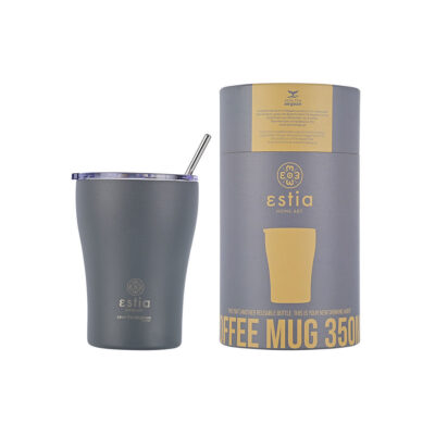 ESTIA HOME ART ΘΕΡΜΟΣ COFFEE MUG SAVE THE AEGEAN 350ml FJORD GREY