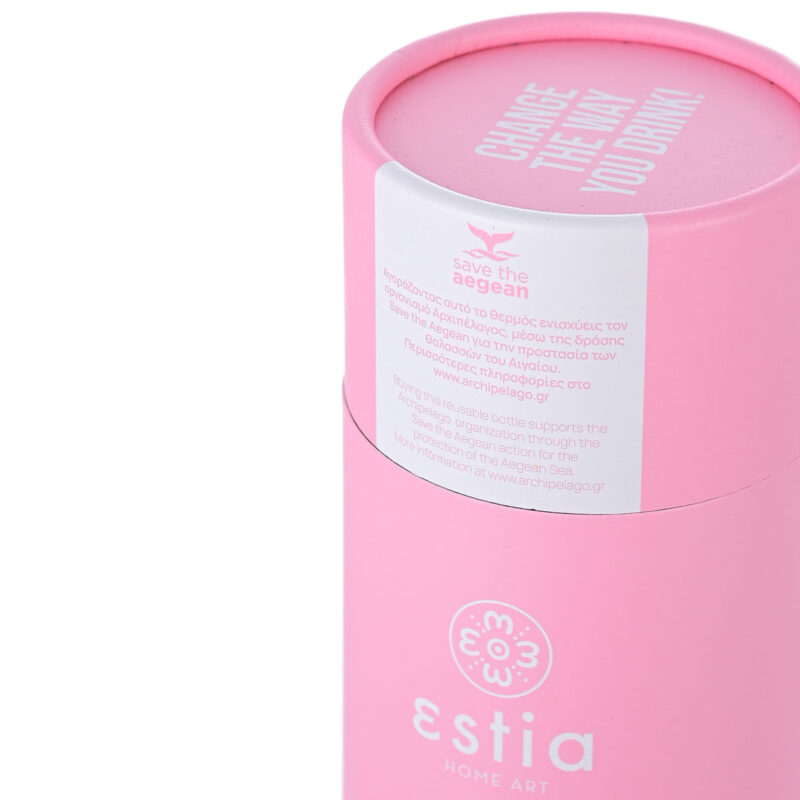 ESTIA HOME ART ΘΕΡΜΟΣ TRAVEL FLASK SAVE THE AEGEAN 750ml BLOSSOM ROSE - Image 2
