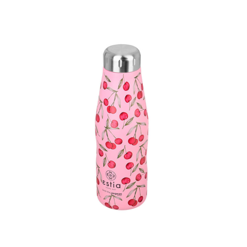 ESTIA HOME ART ΘΕΡΜΟΣ TRAVEL FLASK SAVE THE AEGEAN 500ml CHERRY ROSE - Image 2
