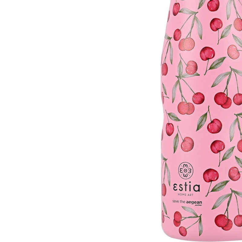 ESTIA HOME ART ΘΕΡΜΟΣ TRAVEL FLASK SAVE THE AEGEAN 500ml CHERRY ROSE - Image 3