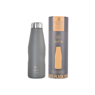 ESTIA HOME ART ΘΕΡΜΟΣ TRAVEL FLASK SAVE THE AEGEAN 500ml FJORD GREY