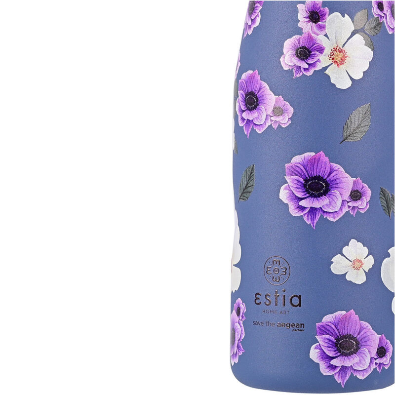 ESTIA HOME ART ΘΕΡΜΟΣ TRAVEL FLASK SAVE THE AEGEAN 500ml GARDEN BLUE - Image 3