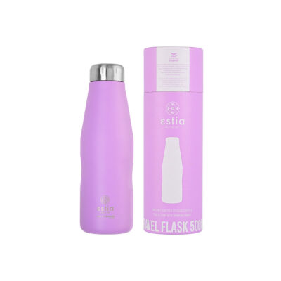 ESTIA HOME ART ΘΕΡΜΟΣ TRAVEL FLASK SAVE THE AEGEAN 500ml LAVENDER PURPLE