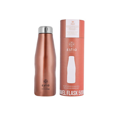 ESTIA HOME ART ΘΕΡΜΟΣ TRAVEL FLASK SAVE THE AEGEAN 500ml ROSE GOLD