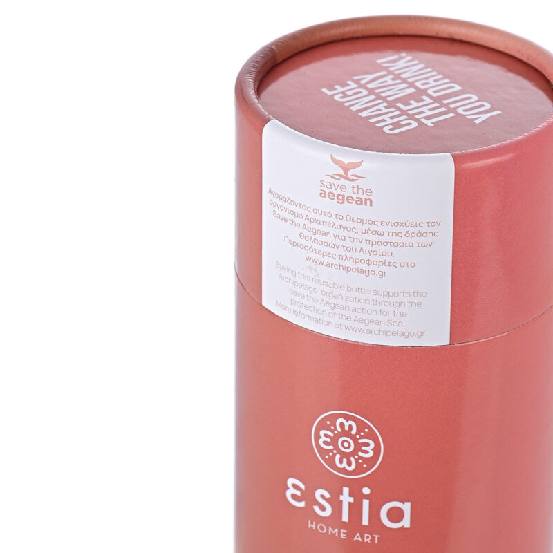 ESTIA HOME ART ΘΕΡΜΟΣ TRAVEL FLASK SAVE THE AEGEAN 500ml ROSE GOLD - Image 4