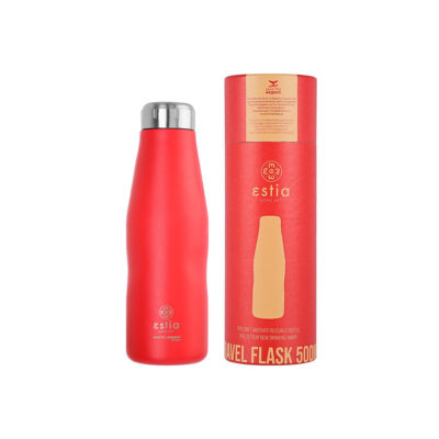 ESTIA HOME ART ΘΕΡΜΟΣ TRAVEL FLASK SAVE THE AEGEAN 500ml SCARLET RED