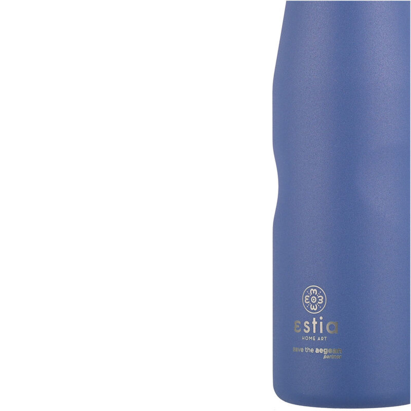 ESTIA HOME ART ΘΕΡΜΟΣ TRAVEL FLASK SAVE THE AEGEAN 750ml DENIM BLUE - Image 4