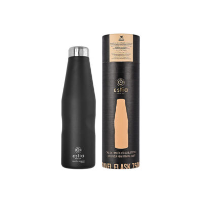 ESTIA HOME ART ΘΕΡΜΟΣ TRAVEL FLASK SAVE THE AEGEAN 750ml MIDNIGHT BLACK