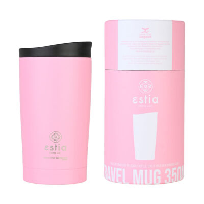 ESTIA HOME ART ΘΕΡΜΟΣ TRAVEL MUG SAVE THE AEGEAN 350ml BLOSSOM ROSE