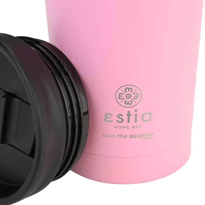 ESTIA HOME ART ΘΕΡΜΟΣ TRAVEL MUG SAVE THE AEGEAN 350ml BLOSSOM ROSE - Image 3