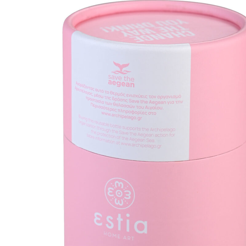 ESTIA HOME ART ΘΕΡΜΟΣ TRAVEL MUG SAVE THE AEGEAN 350ml BLOSSOM ROSE - Image 5