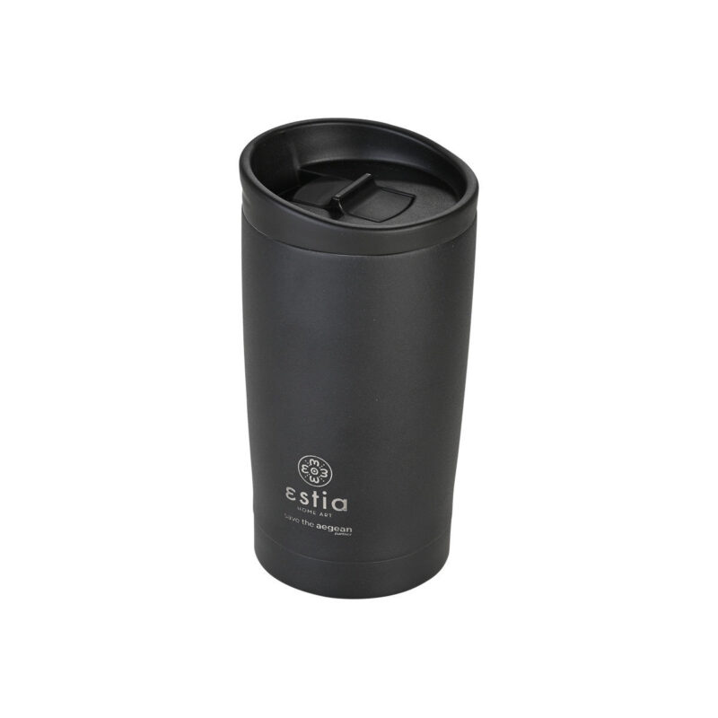 ESTIA HOME ART ΘΕΡΜΟΣ TRAVEL MUG SAVE THE AEGEAN 350ml MIDNIGHT BLACK - Image 2