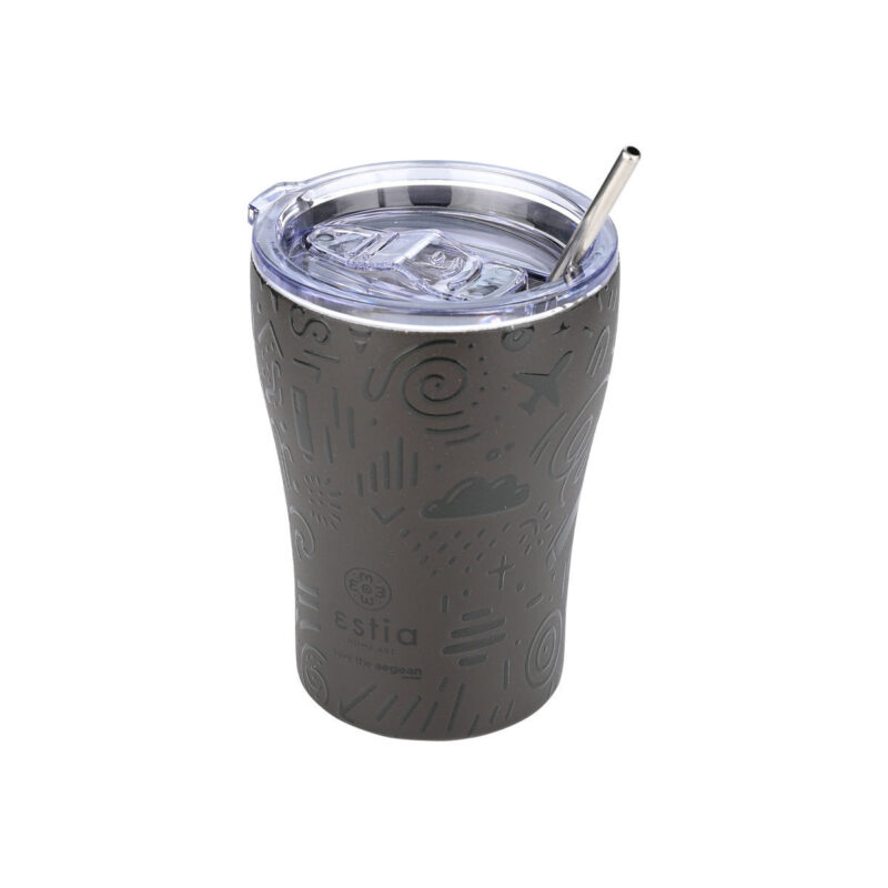 ESTIA HOME ART ΘΕΡΜΟΣ COFFEE MUG SAVE THE AEGEAN 350ml NOIR ECHO - Image 3