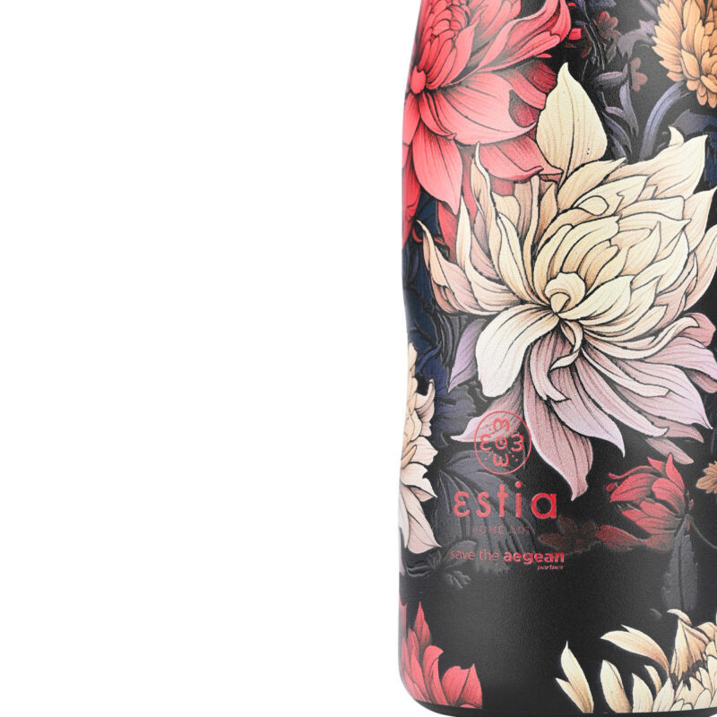 ESTIA HOME ART ΘΕΡΜΟΣ TRAVEL FLASK SAVE THE AEGEAN 500ml MIDNIGHT BLOSSOM - Image 3