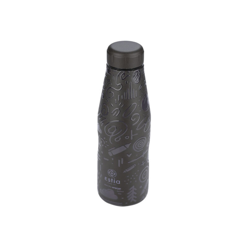 ESTIA HOME ART ΘΕΡΜΟΣ TRAVEL FLASK SAVE THE AEGEAN 500ml NOIR ECHO - Image 2