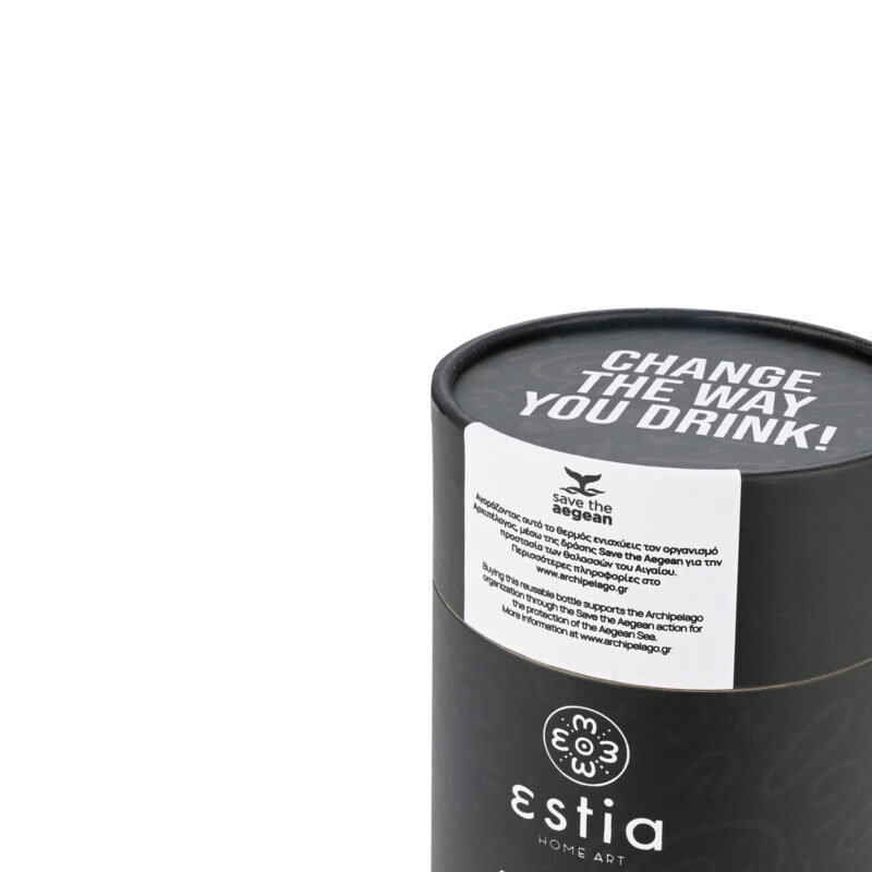 ESTIA HOME ART ΘΕΡΜΟΣ COFFEE MUG SAVE THE AEGEAN 350ml NOIR ECHO - Image 5