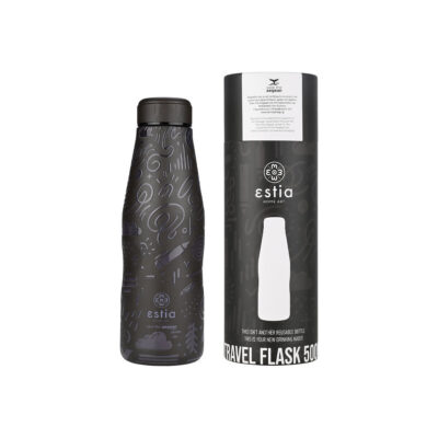 ESTIA HOME ART ΘΕΡΜΟΣ TRAVEL FLASK SAVE THE AEGEAN 500ml NOIR ECHO