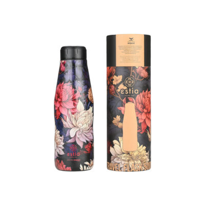 ESTIA HOME ART ΘΕΡΜΟΣ TRAVEL FLASK SAVE THE AEGEAN 500ml MIDNIGHT BLOSSOM