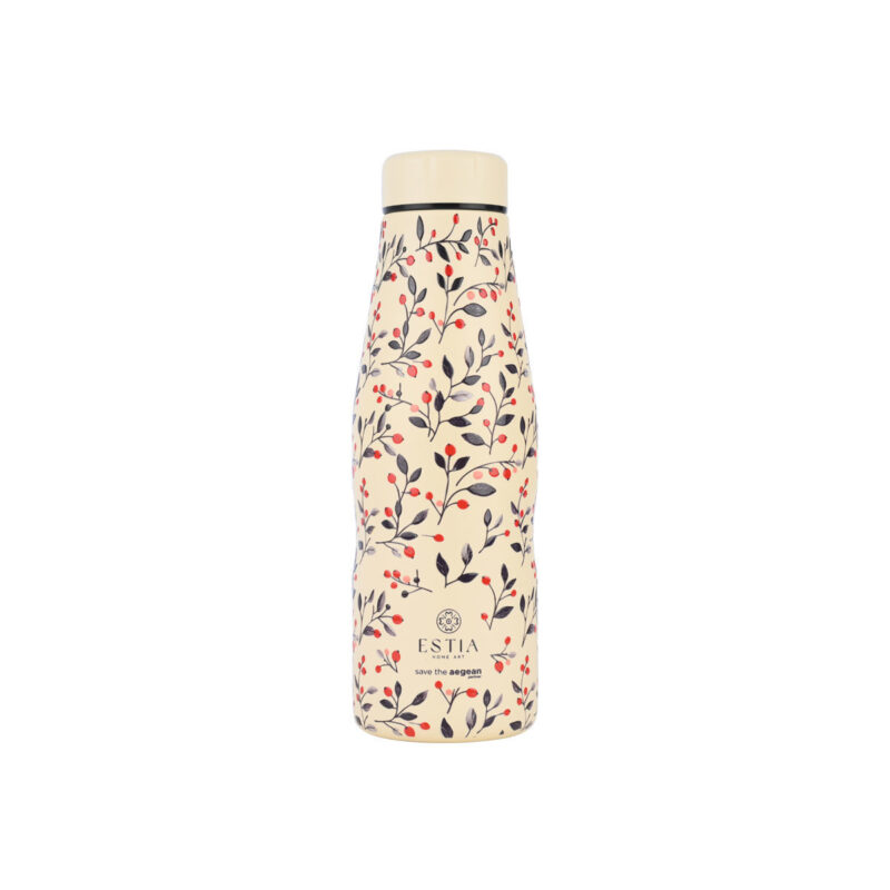 ESTIA HOME ART ΘΕΡΜΟΣ TRAVEL FLASK SAVE THE AEGEAN 500ml BLOOM BEIGE