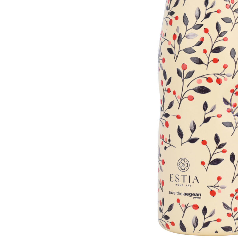 ESTIA HOME ART ΘΕΡΜΟΣ TRAVEL FLASK SAVE THE AEGEAN 500ml BLOOM BEIGE - Image 2