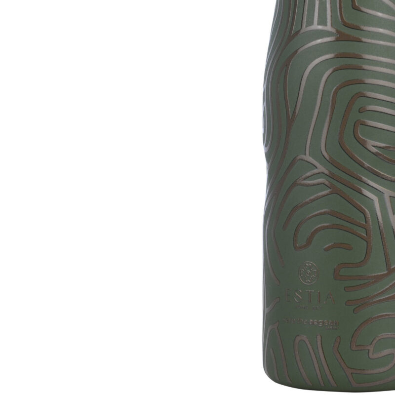 ESTIA HOME ART ΘΕΡΜΟΣ TRAVEL FLASK SAVE THE AEGEAN 500ml OLIVE FLOW - Image 2