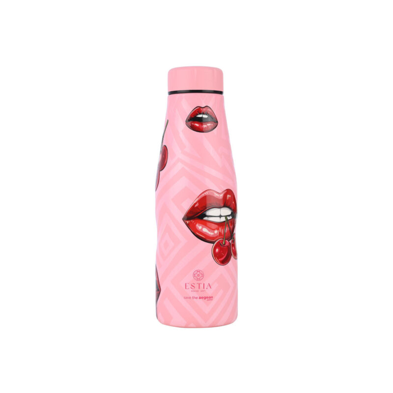 ESTIA HOME ART ΘΕΡΜΟΣ TRAVEL FLASK SAVE THE AEGEAN 500ml BLUSH POP