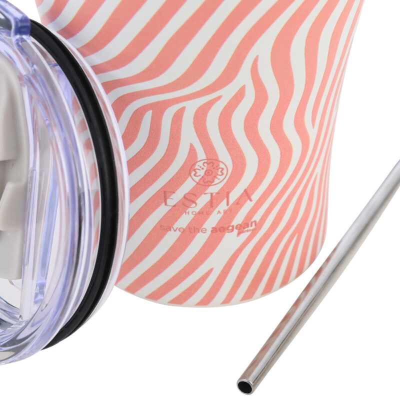 ESTIA HOME ART ΘΕΡΜΟΣ COFFEE MUG SAVE THE AEGEAN 350ml SOFT RIPPLE - Image 2