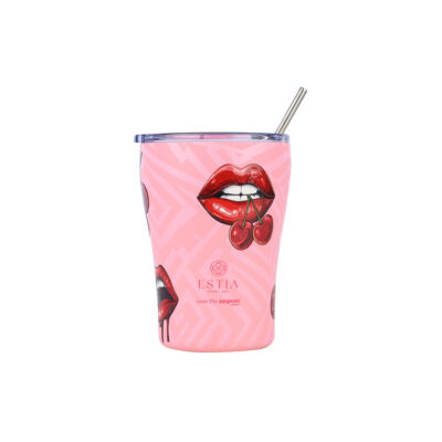 ESTIA HOME ART ΘΕΡΜΟΣ COFFEE MUG SAVE THE AEGEAN 350ml BLUSH POP