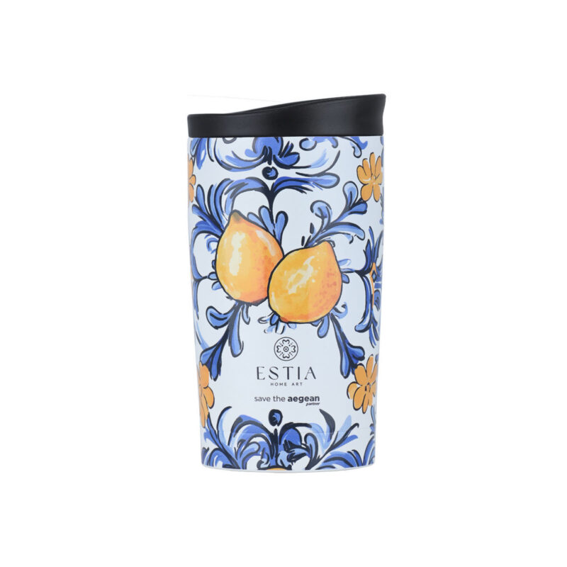 ESTIA HOME ART ΘΕΡΜΟΣ TRAVEL MUG SAVE THE AEGEAN 350ml AMALFI COAST