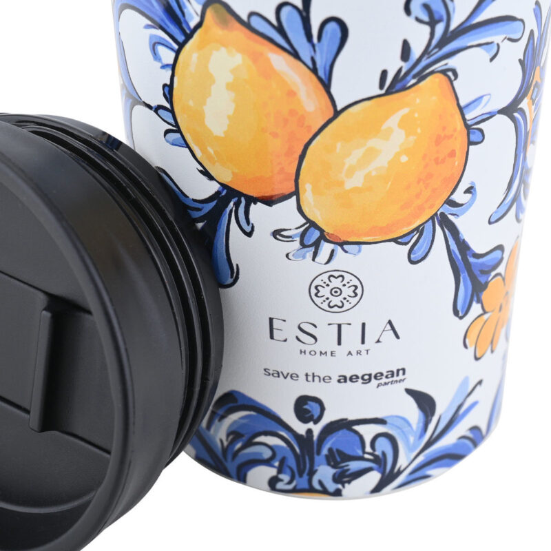ESTIA HOME ART ΘΕΡΜΟΣ TRAVEL MUG SAVE THE AEGEAN 350ml AMALFI COAST - Image 2