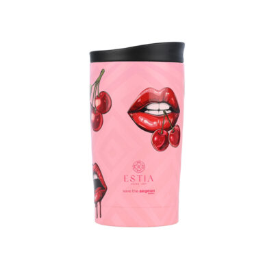 ESTIA HOME ART ΘΕΡΜΟΣ TRAVEL MUG SAVE THE AEGEAN 350ml BLUSH POP