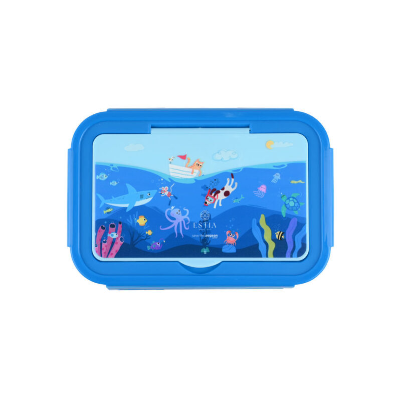 ESTIA HOME ART ΠΑΙΔΙΚΟ ΦΑΓΗΤΟΔΟΧΕΙΟ SAVE THE AEGEAN 1400ml ΜΕ 3 ΘΗΚΕΣ OCEAN PLAY