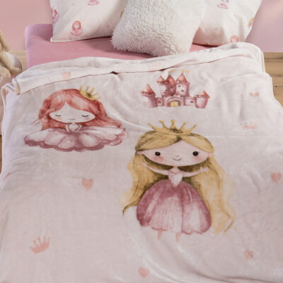 ΠΑΙΔΙΚΗ ΚΟΥΒΕΡΤΑ OUR PRINCESS 160Χ220 NEF-NEF HOMEWARE PINK