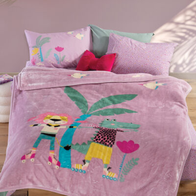 ΠΑΙΔΙΚΗ ΚΟΥΒΕΡΤΑ ROLLER FRIENDS 160Χ220 NEF-NEF HOMEWARE LILAC