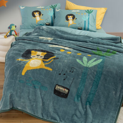 ΠΑΙΔΙΚΗ ΚΟΥΒΕΡΤΑ WILD DANCE 160Χ220 NEF-NEF HOMEWARE STONE BLUE