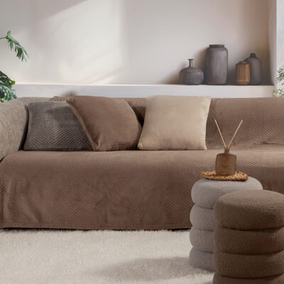 ΡΙΧΤΑΡΙ ΤΡΙΘΕΣΙΟΥ ΚΑΝΑΠΕ DAKARI 180X300 NEF-NEF HOMEWARE BROWN