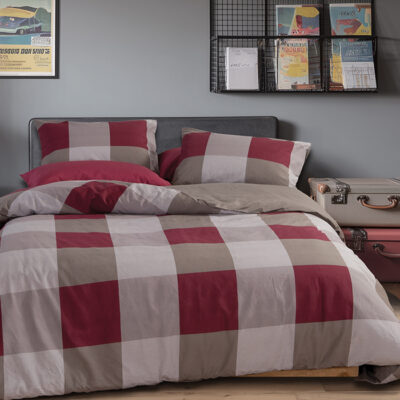 ΣΕΤ ΣΕΝΤΟΝΙΑ ΒΑΜΒΑΚΕΡΑ ΥΠΕΡΔΙΠΛΑ CASUAL CHECK 240Χ270 NEF-NEF HOMEWARE BORDO