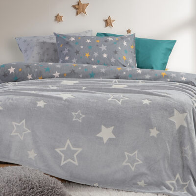 ΠΑΙΔΙΚΗ ΚΟΥΒΕΡΤΑ ΜΟΝΗ STARLIGHT 160X220 NEF-NEF HOMEWARE GREY