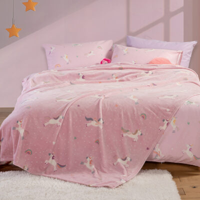 ΠΑΙΔΙΚΗ ΚΟΥΒΕΡΤΑ UNICORNS STYLE 160Χ220 NEF-NEF HOMEWARE LILAC