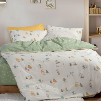 ΠΑΙΔΙΚΗ ΣΕΤ ΠΑΠΛΩΜΑΤΟΘΗΚΗ ΜΟΝΗ WOODLAND PARTY 160Χ240 NEF-NEF HOMEWARE ECRU