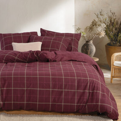 ΣΕΤ ΣΕΝΤΟΝΙΑ ΥΠΕΡΔΙΠΛΑ ΦΑΝΕΛΕΝΙΑ NAIBERG 240X260 NEF-NEF HOMEWARE BORDO