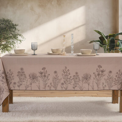 ΤΡΑΠΕΖΟΜΑΝΤΗΛΟ KERKYNIA 140X140 NEF-NEF HOMEWARE BROWN