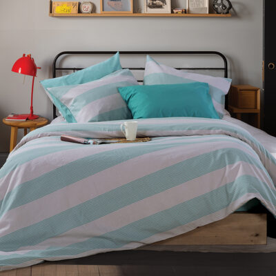 ΣΕΤ ΠΑΠΛΩΜΑΤΟΘΗΚΗ ΥΠΕΡΔΙΠΛΗ CASUAL STRIPE 240Χ230 NEF-NEF HOMEWARE PETROL